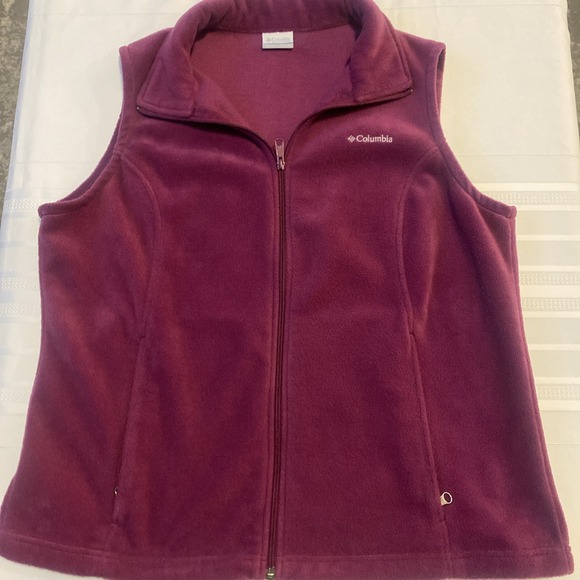 Columbia Women's Vest Purple Full Zip Fleece Running Jacket Size   1XL - Picture 1 of 5